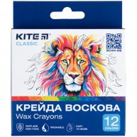 Мел восковый цветной 12шт Classic , Kite