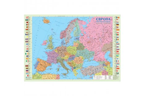 Политическая карта Европы 65*45см картонная 