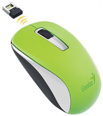 Мышь компьютерная беспроводная зеленая, Genius NX-7005