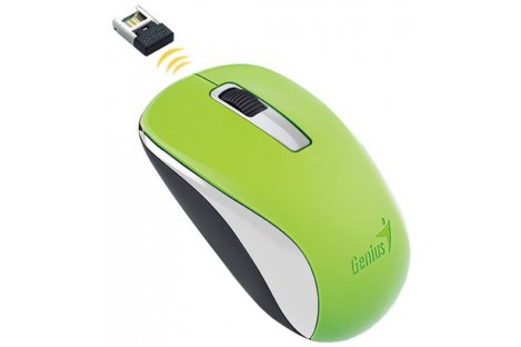 Мышь компьютерная беспроводная зеленая, Genius NX-7005