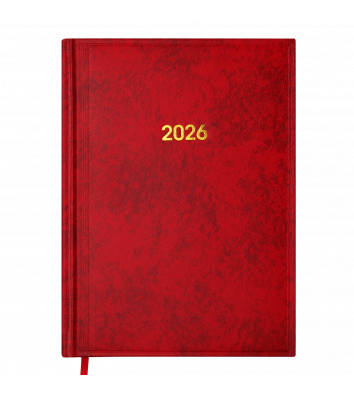 Щоденник датований A5 2026 Base червоний, Buromax