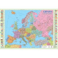 Политическая карта Европы 65*45см картонная ламинированная