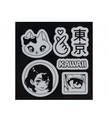 Набір стікерів світловідбиваючих "Kawaii" для твердих поверхонь, Kite