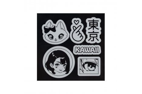 Набір стікерів світловідбиваючих "Kawaii" для твердих поверхонь, Kite