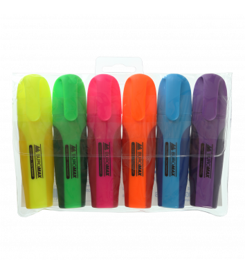 Набір текстових маркерів 6 кольорів Neon, Buromax