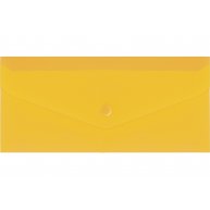 Папка-конверт E65 на кнопке пластиковая прозрачная желтая, Economix