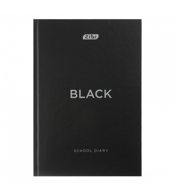 Щоденник шкільний B5 40 арк тверда обкладинка Black, Zibi