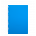 Блокнот А5 60арк клітинка Bright, бічна спіраль блакитний, Buromax
