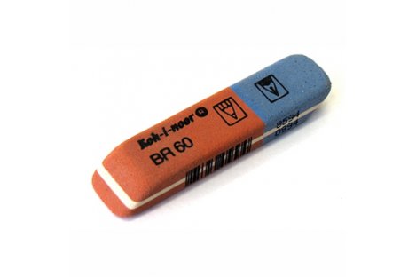 Гумка для олівців та чорнил Blue Star червоно-синя 6521/60, KOH-I-NOOR