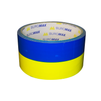 Стрічка клейка 48мм*35м пакувальна жовто-блакитна, Buromax