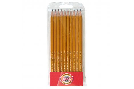 Набір чорнографітних олівців 2H-3B 10шт, KOH-I-NOOR
