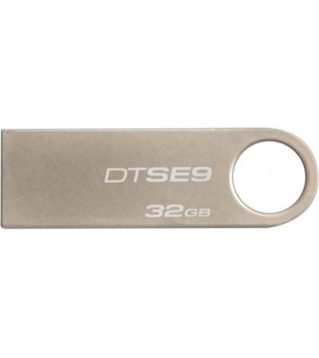 Флеш-пам'ять 32GB Kingston Drive Datatraveler SE9, корпус сріблястий