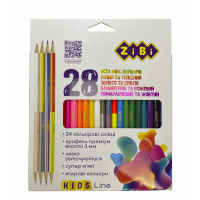 Карандаши цветные 28шт трехгранные Kids Line, Zibi