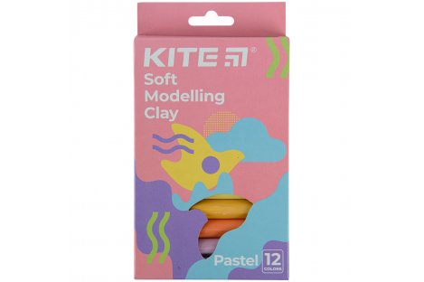 Пластилін восковий 12 кольорів 200г "Fantasy Pastel", Kite