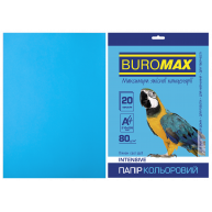 Бумага А4  80г/м2  20л цветная интенсивный светло-синий, Buromax