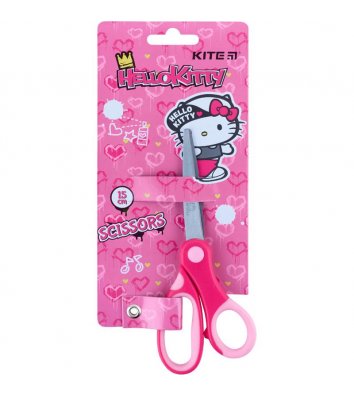 Ножиці дитячі 15см ручки пластикові з гумовими вставками  рожевіі, Kite