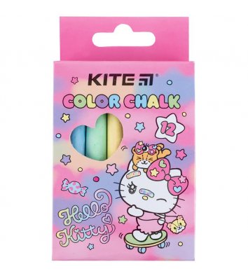 Крейда кольорова 12шт "Hello Kitty", Kite