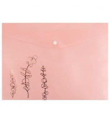 Папка-конверт А4 на кнопці пластикова Peachy Mood світло-рожева, Axent
