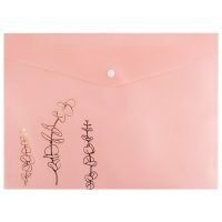 Папка-конверт А5 на кнопці пластикова Peachy Mood світло-рожева, Axent