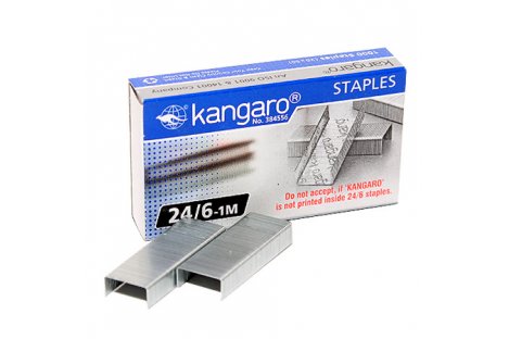 Скобы для степлера №24/6 1000шт, Kangaro