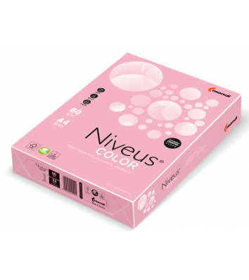 Бумага А4 80г/м2 500л цветная Niveus Color, пастельная розовая