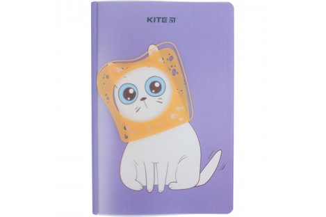 Блокнот A5 40арк клітинка "Bread cat", Kite