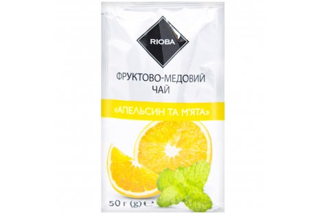 Чай фруктово-медовый Rioba концентрат Апельсин и мята 50г