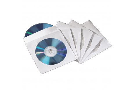 Конверт для CD 1шт білий офсет з прозорим  вікном