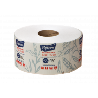 Туалетная бумага целлюлозная двухслойная Джамбо 108м, Papero