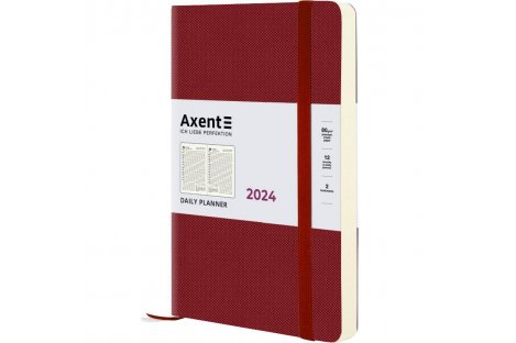 Щоденник датований A5 2024 Partner Soft Diamond бордовий, Axent