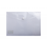 Папка-конверт А5 на кнопке пластиковая прозрачная, Buromax