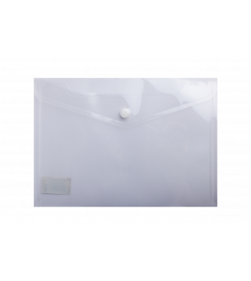 Папка-конверт А5 на кнопке пластиковая прозрачная, Buromax