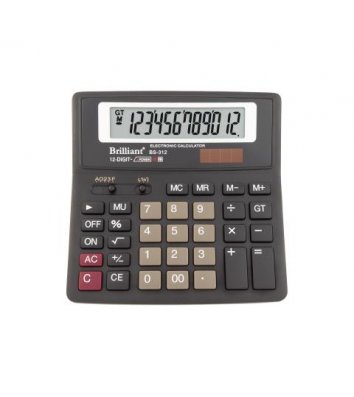 Калькулятор 12 розрядів 156*157*34мм, Brilliant