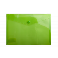 Папка-конверт А5 на кнопці пластикова прозора салатова, Buromax