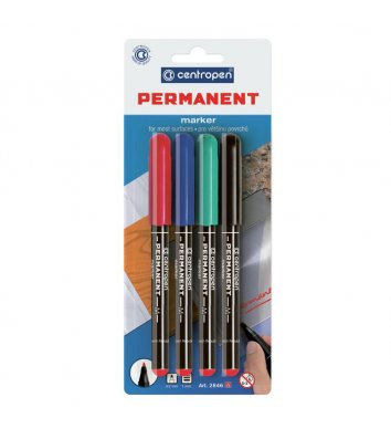 Набір перманентних  маркерів 4 кольори, Centropen