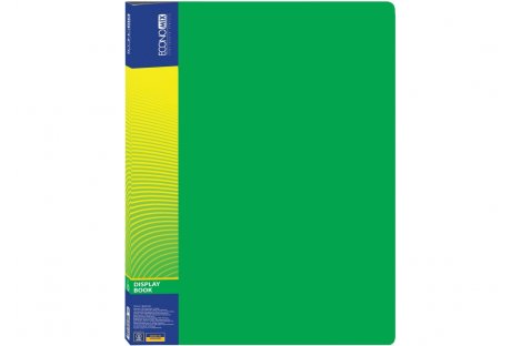 Папка А4 пластикова з 10 файлами зелена, Economix