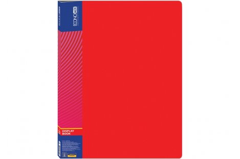 Папка А4 пластикова з 20 файлами червона, Economix