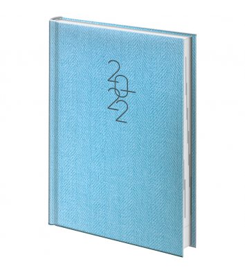 Ежедневник датированный A5 2022 Tweed голубой, Brunnen