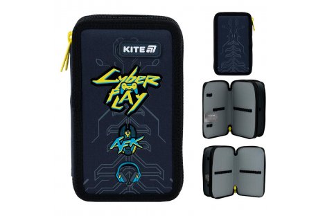 Пенал твердий "Cyber" на блискавці 2 відділення, Kite