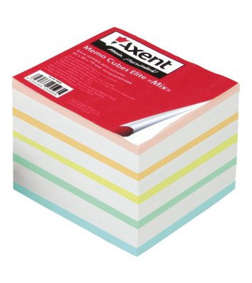 Папір для нотаток 90*90мм 740арк Elite "Mix", кольоровий непроклеєний, Axent
