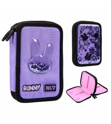 Пенал твердий 2 відділення на блискавці "Shiny Bunny", Yes