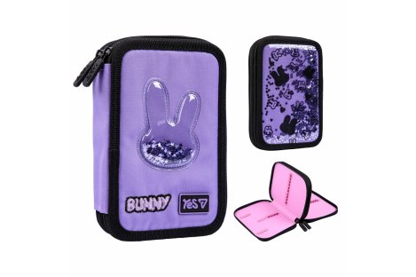 Пенал твердий 2 відділення на блискавці "Shiny Bunny", Yes Пенал твердий 2 відділення на блискавці "Shiny Bunny", Yes