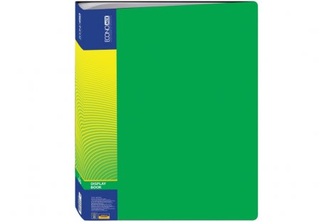 Папка А4 пластикова з 60 файлами зелена, Economix