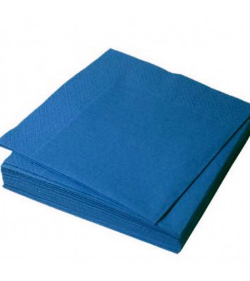 Серветки паперові двошарові 50шт 33*33см сині, Silken