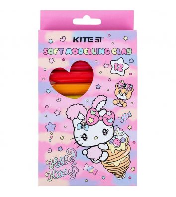 Пластилін восковий 12 кольорів 200г "Hello Kitty", Kite