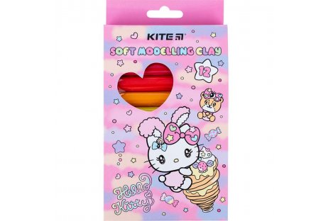 Пластилін восковий 12 кольорів 200г "Hello Kitty", Kite