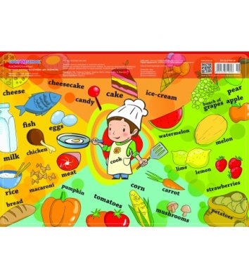 Килимок для дитячої творчості  А3 пластиковий "Їжа", Cool for School