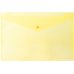 Папка-конверт А4 на кнопке пластиковая прозрачная желтая, Economix