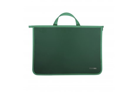 Портфель А4 пластиковий на блискавці 2 відділення зелений, Economix