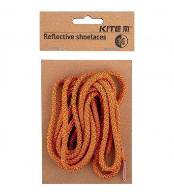 Шнурівки для взуття світловідбиваючі помаранчеві, Kite